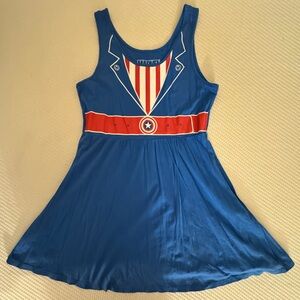 Marvel Captain America Dress - Blue and Red